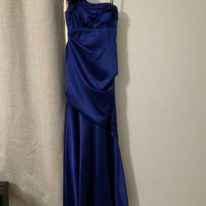 Prom Dress worn once, dark shimmery blue